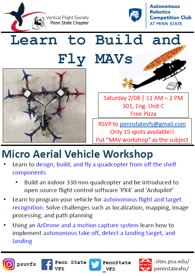 2020 PSU MAV Workshop Flyer
