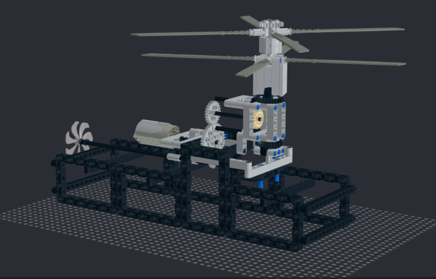 Digital Rendering of LEGO Coaxial Helicopter